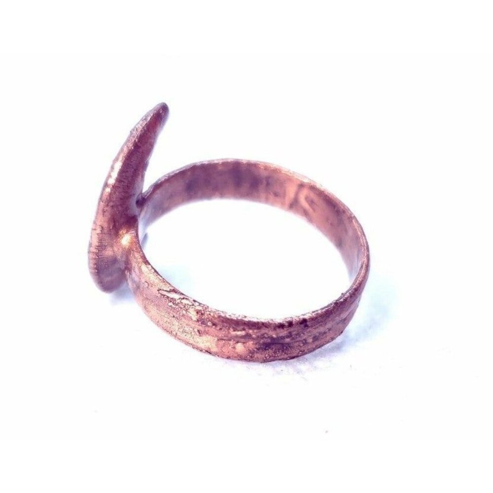 Copper moon ring size 6 - Picture 9 of 12